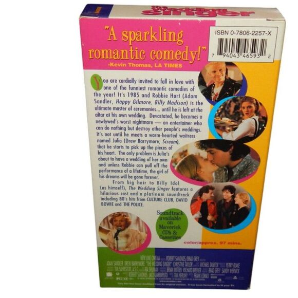 THE WEDDING SINGER vintage VHS in original paper case - Picture 4 of 7